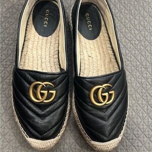 Gucci Black Espadrille Loafers
